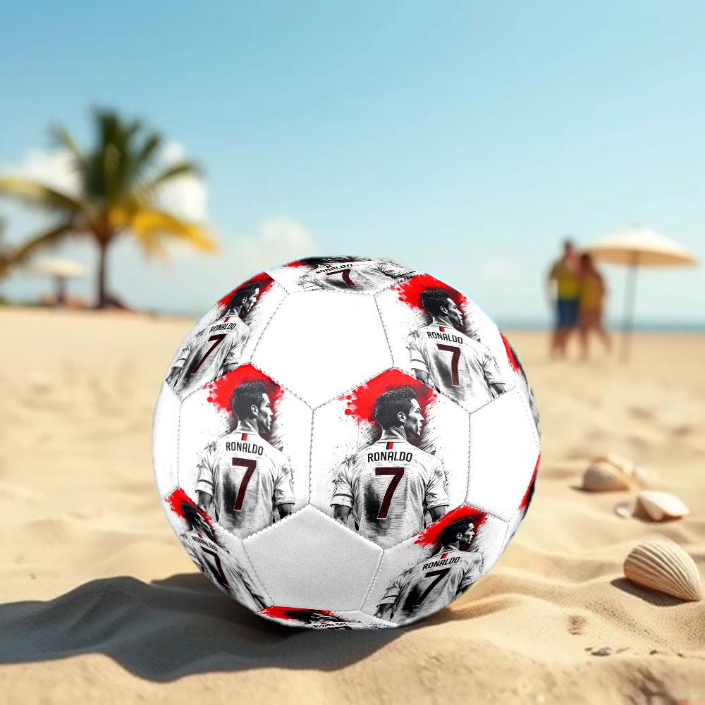 Pallone da Calcio CR7 taglia 5, colorato, adatto a tutte le età, cucito a macchina, materiale PVC, qualità da competizione, durevole e ad alto rimbalzo