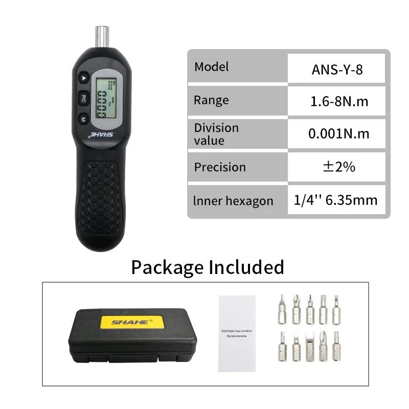 

Динамометрическая отвертка 1/4 с головкой на 10 бит Нм фунт-сила-фут фунт-сила-дюйм кгс-см Установите предустановленный динамометрический ключ отвертки Звуковой сигнал