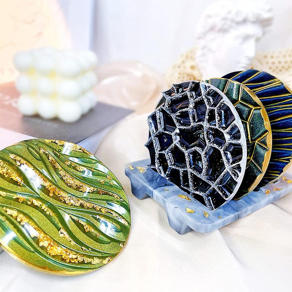 Unregelmäßige Untersetzer Harzformen Untersetzer Silikonform zur Herstellung von Tassenuntersetzern Untersetzerhalter Form für Harz Heimdekorationen