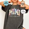 Comfort Colors Personalized Mimi Faux Patchwork Shirt, Floral Mom Gift