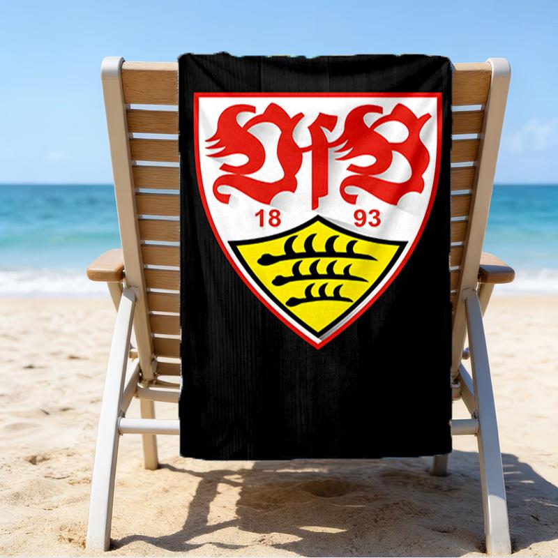 Vfb Fc Crest Printed Beach Towel, Super Soft Microfiber, Perfect Gift Birthday, for Pool, Beach, Travel, for family and friends