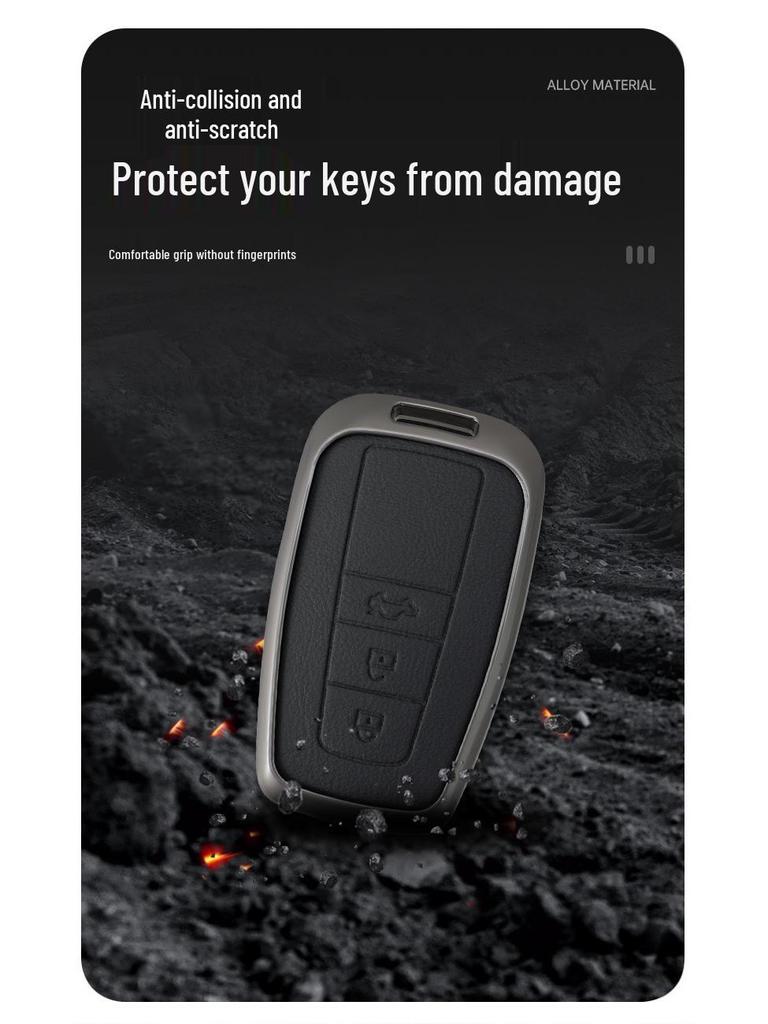 Premium Full-Wrap Key Cover for 2018-2019 Toyota Highlander 7-Seater, Two-Button Model