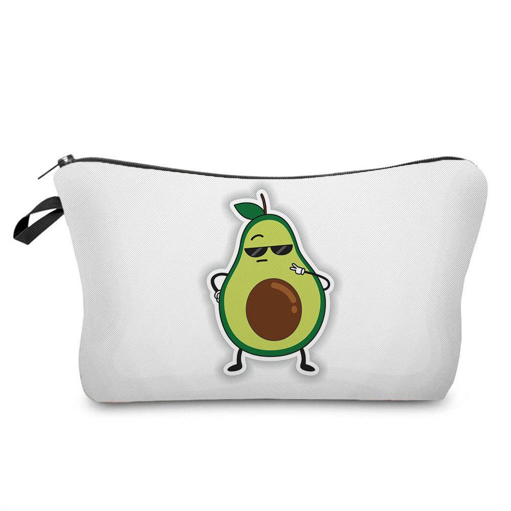 Women Avocado Print Cosmetic Bag Toiletries Organize Travel Storage Case 6700
