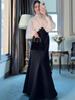 Elegant V-neck Pleated Long Dress - Spring/Summer 2025 Casual Fashion