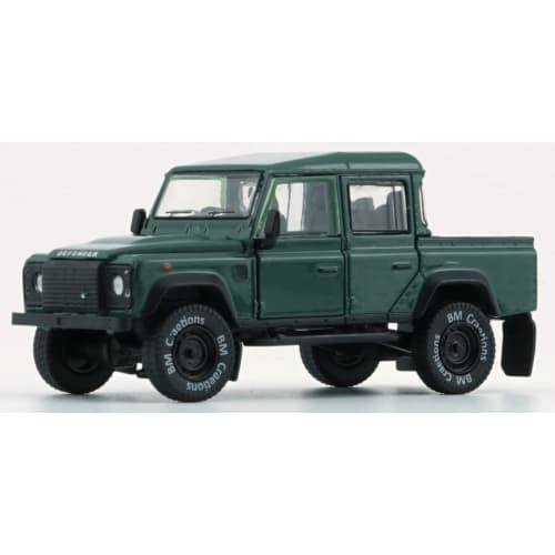 Scherer Designs B-M Creations Land Rover Defender 110 Pickup 16 Green LHD 1/64 Scale Model 64B0197