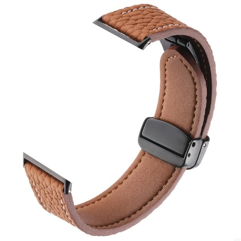 95AF Versatile Leather Watch Strap with Breathable Designings Fashionable Leather Replacement Strap Watch Band for Fit 3