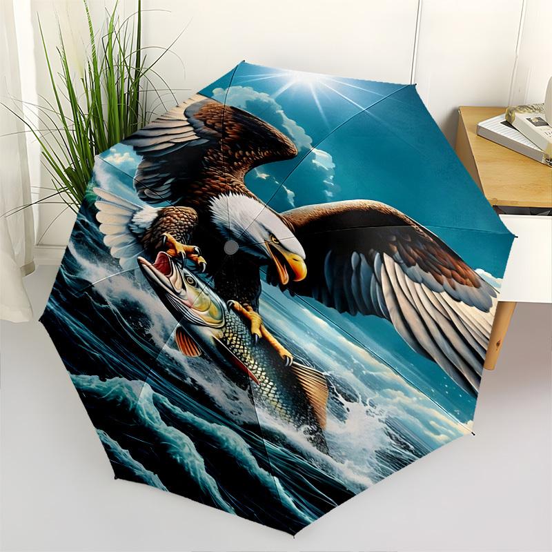 

Eagle,Fish Automatic Folding umbrella Compact 8 rib Design,Unique Style,Suitable for Everyday Outdoor Use,Perfect Gift for Friends and