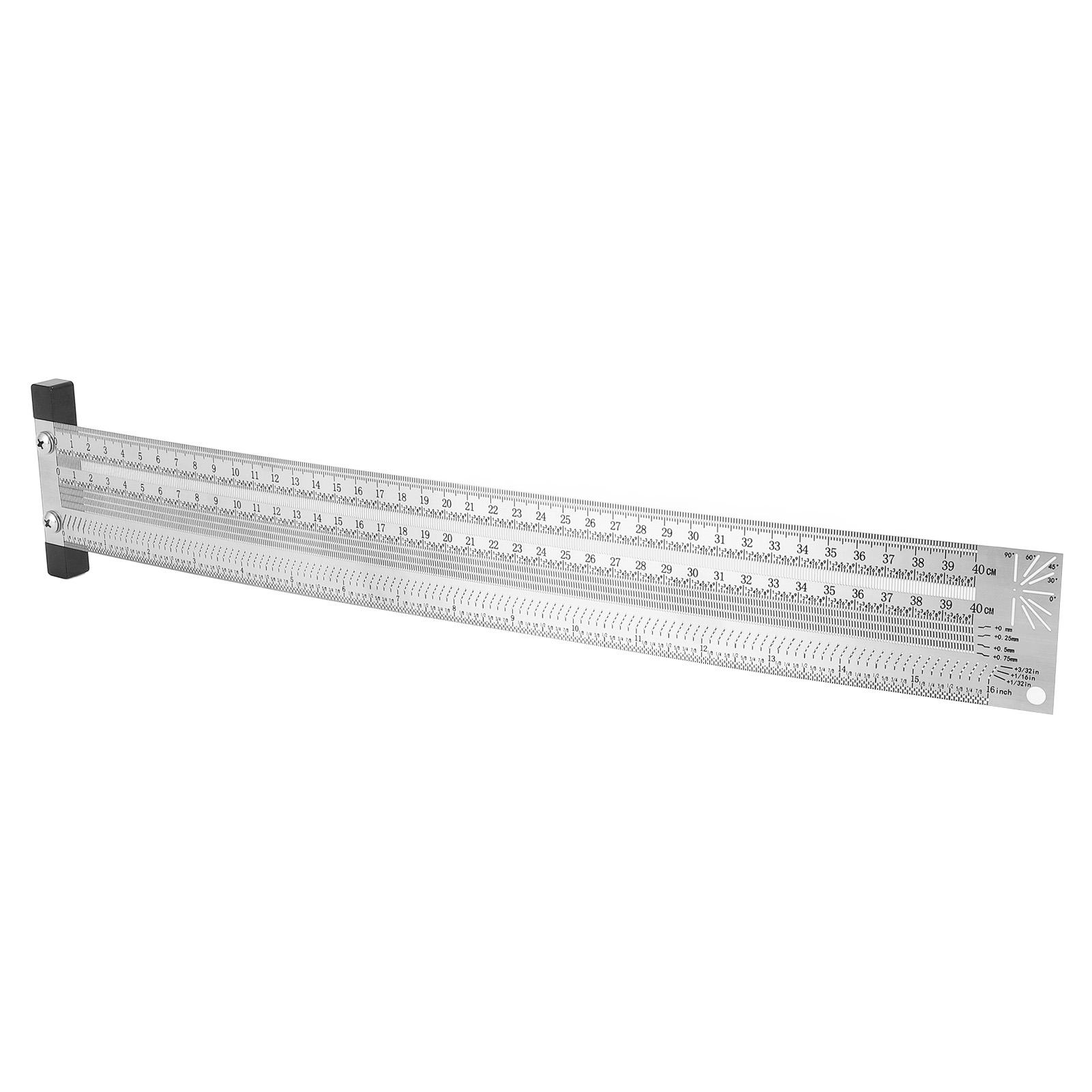 

Measuring T Ruler 16 Inch High Accuracy Imperial Scriber T Square Ruler for Woodworking
