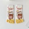 Cotton Five Fingers Women Socks Cartoon Medium Tube Socks Kawaii Split Toe Socks  For Yoga Sports