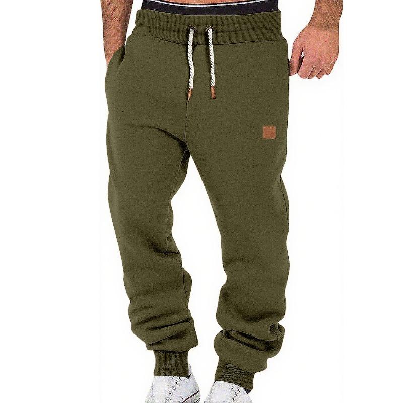 Men's Pants Spring and Autumn Solid Color Trendy Sports Casual Sweatpants Loose Tied Feet Stacking Pants