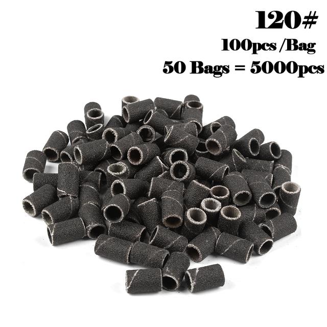 5000pcs Nail Art Sanding Bands 80# 120# 180# 240 Grinder Band for Manicure Drill Machine Removing Gel Varnish Pedicure