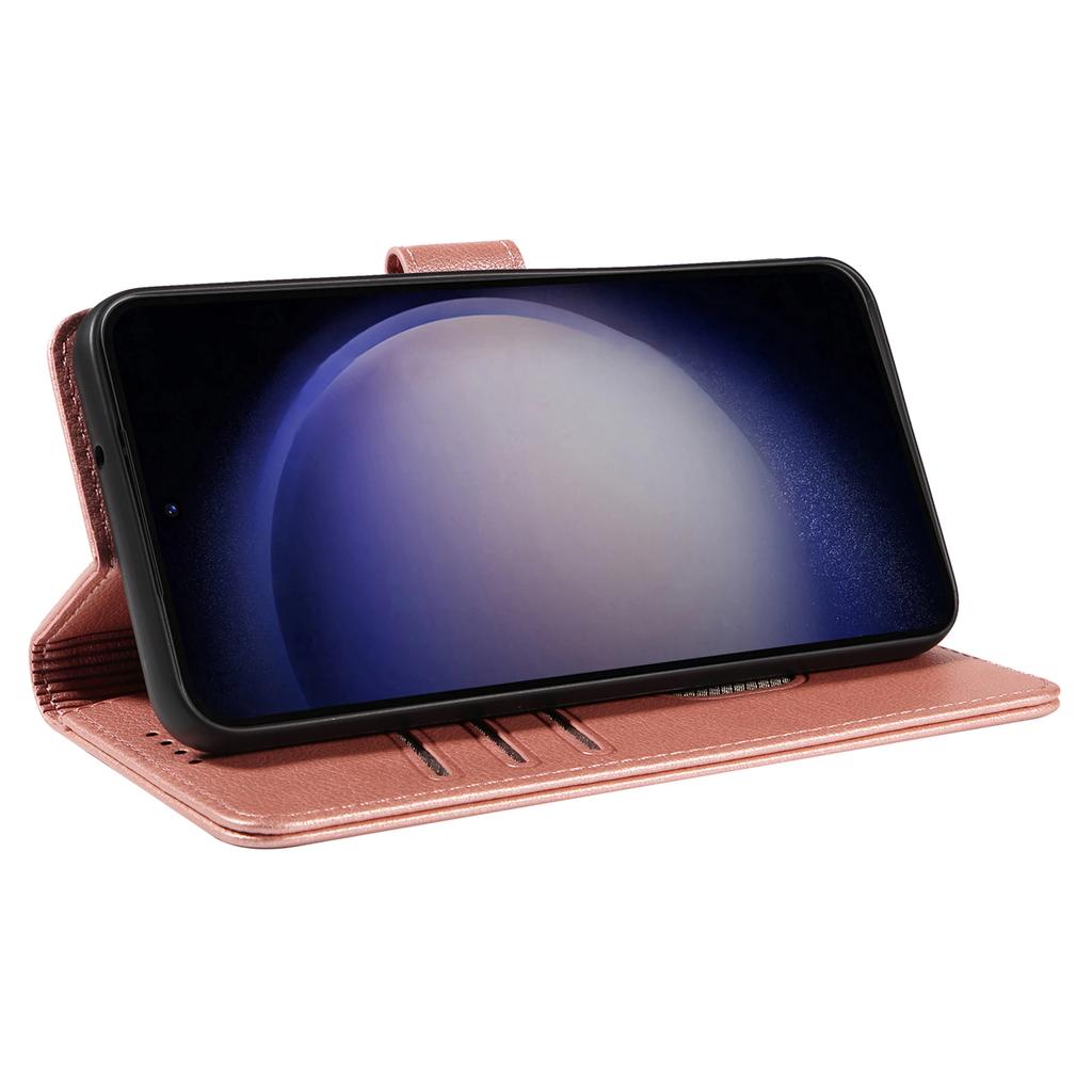 For Samsung Galaxy S23 Leather Case Litchi Texture RFID Blocking Wallet Stand Phone Cover