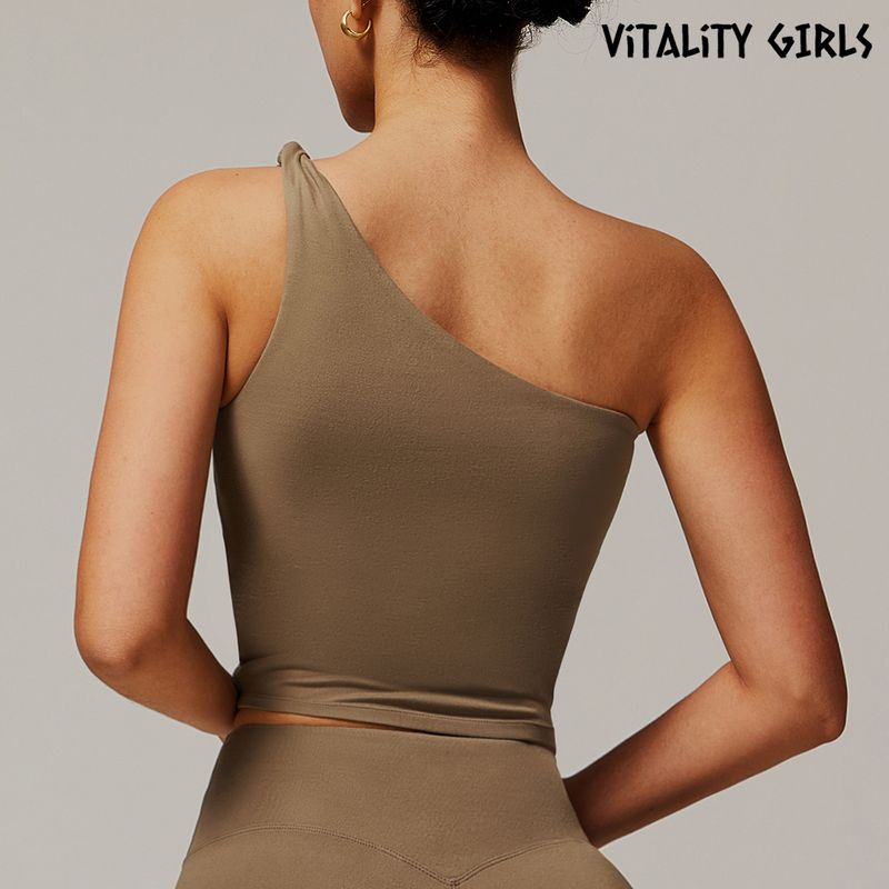 Vitality Girls Cloud Sense Oblique Shoulder Yoga Exercise Vest Women's Chest Pad Outwear Fitness Wait Lifting Intimates