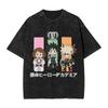 My Hero Academia Aizawa Shouta Anime Design Washed T Shirts Hip Hop Vintage T-Shirt Boku Tees Tops 100% Cotton Harajuku Unisex