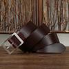 High-End Titanium Metal Transparent Dyeing Business Belt Men'S Leather Titanium Buckle First Layer Cowhide Fashion Versatile Dress Pants Belt