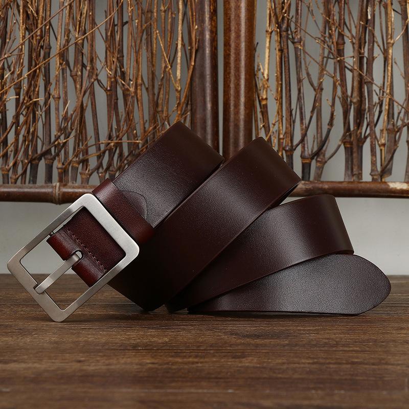 

Высококачественный антиаллергенный прозрачный деловой ремень с пряжкой из титановой кожи первого слоя из коровьей кожи, модный универсальный ремень для брюк 130cm