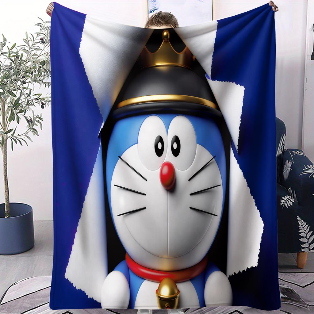 Fan Favorite Doraemon Japanese Anime Small Cover Blanket Plush Anti Pilling Sofa Novelty Warm All Season Children Birthday Gift