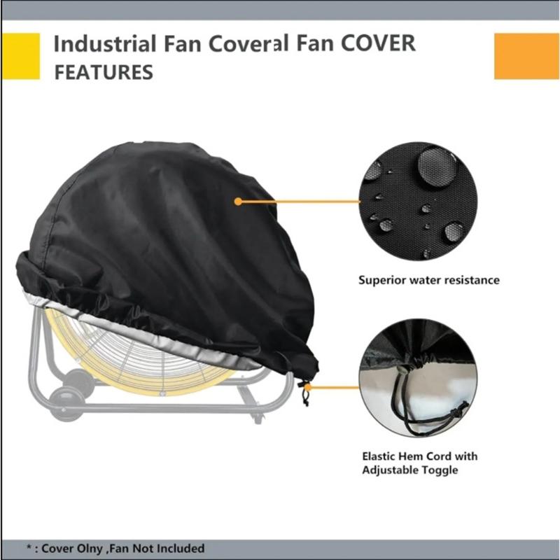 Premium Industrial Fan Cover 600D Fabric Silver Coating Waterproof Dustproof Sun Protections For Outdoor Fans