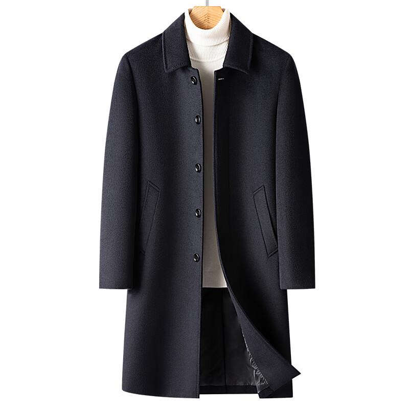 MONTAGUT Men's 40% Wool Blend Mid-Length Winter Overcoat