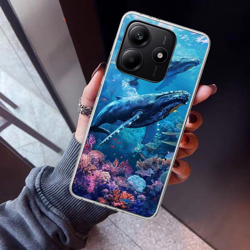 

Humpback Whale Sea Giant Phone Case For Xiaomi Redmi Note 10 11 12 13 14 15 Pro Plus 11S 12S 14S 11T 11E 10S Soft TPU Back Cover Redmi Note 13 Pro 4G