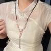 Painted ceramic fish necklace, Bohemian style woven rope necklace, women's vintage high-end beaded clavicle chain