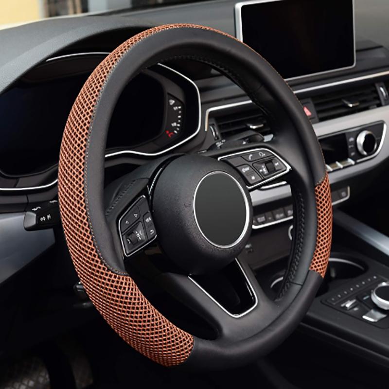 

1 шт. Чехол на руль автомобиля Ледяной шелк Кофе Для автомобиля