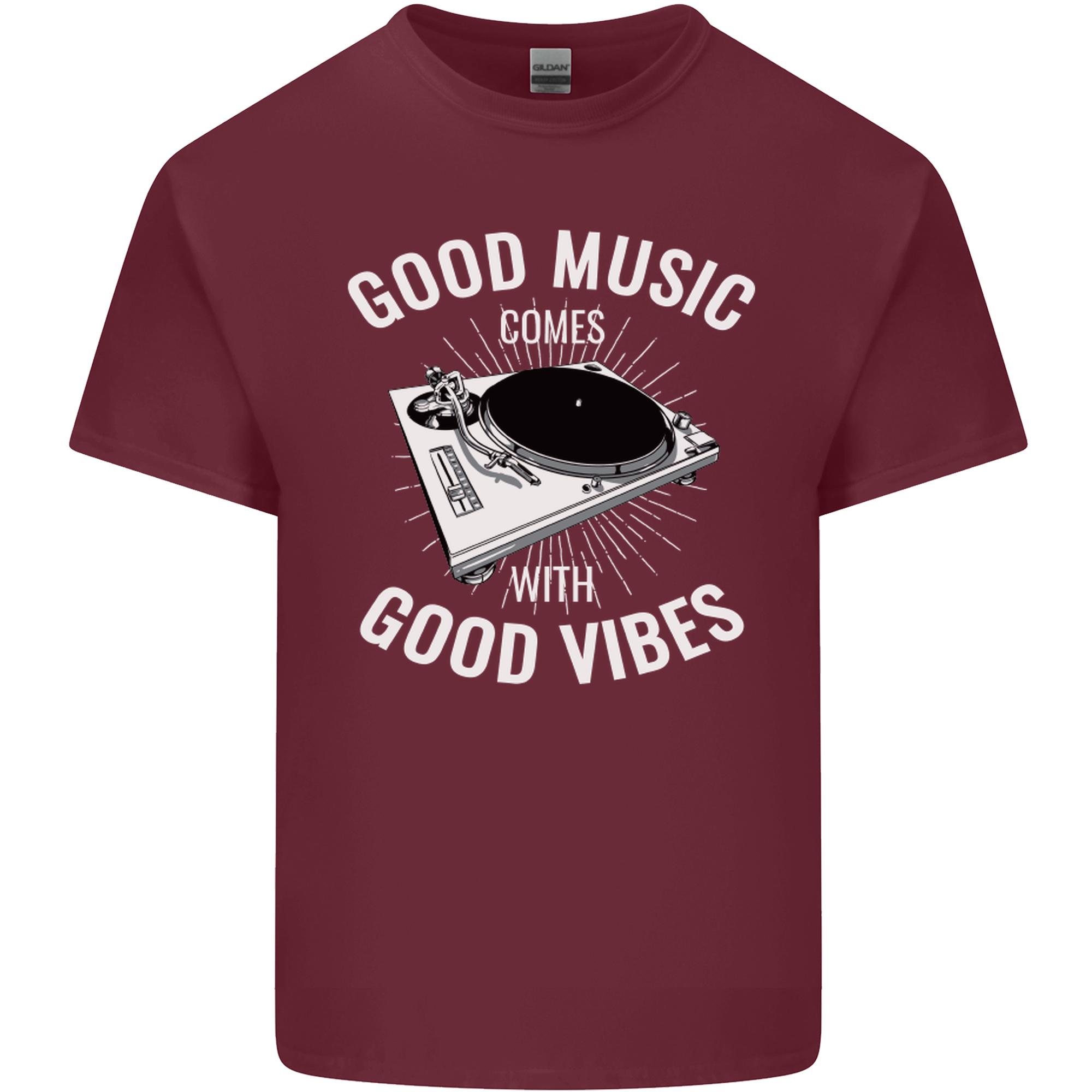 Good Music Vibes DJ Decks Vinyl Turntable Unisexs Light Cotton TShirt S