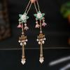Red Maple Leaf Long Tassel Headdress Antiquity Hairpin Hanfu Cosplay Hair Clasp Step Shake