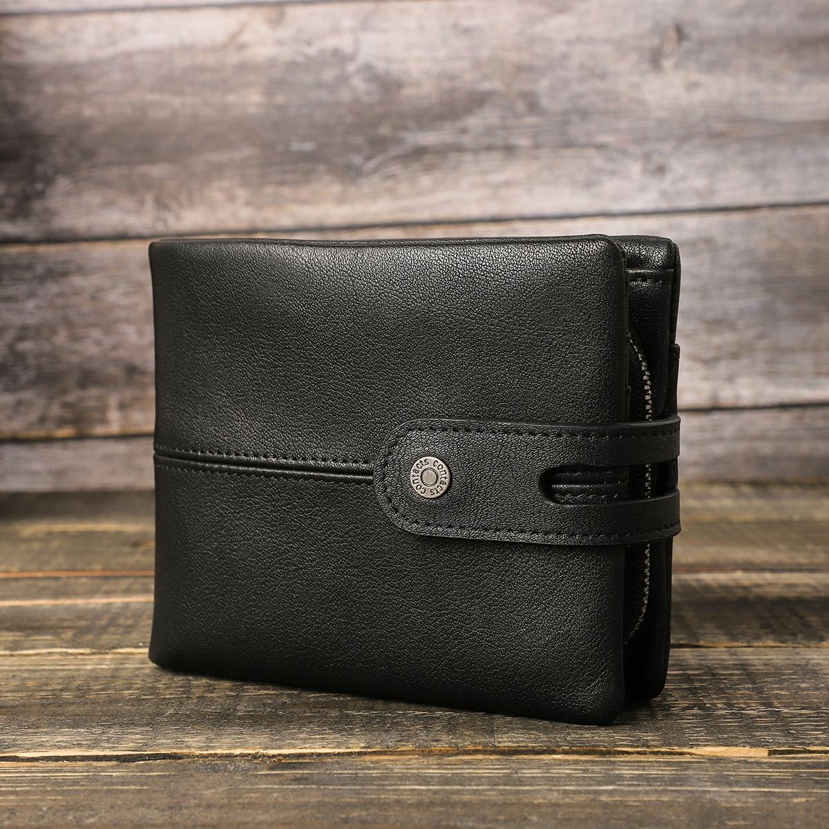 

CONTACT S мужской бумажник из натуральной кожи с отделениями для пластиковых карт и монет чёрный