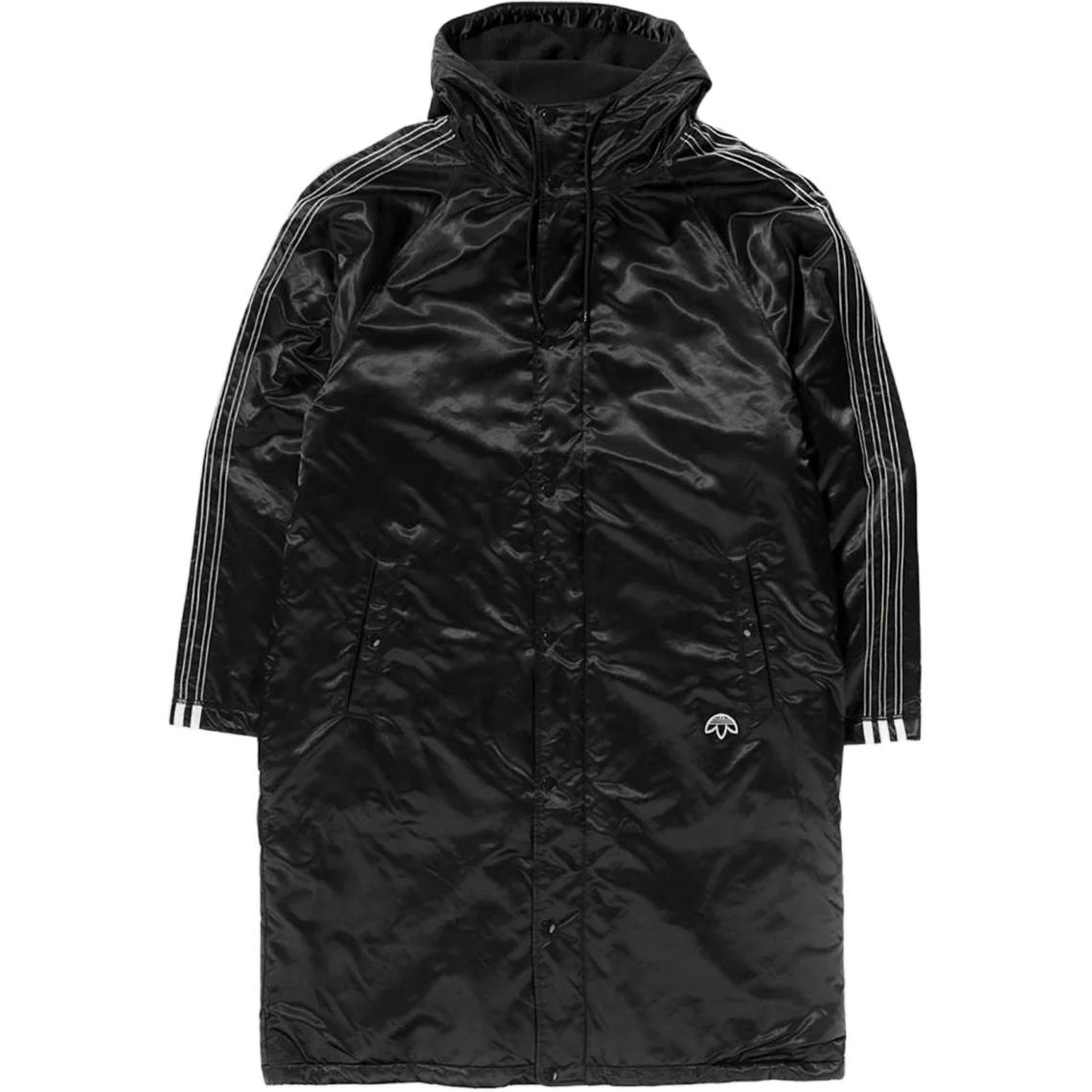 Adidas Originals Alexander Wang Collection Aw Stadium Long Sports Fleece Striped Hooded Raglan Long Sleeve Jacket Unisex Jacket CV5255 XS