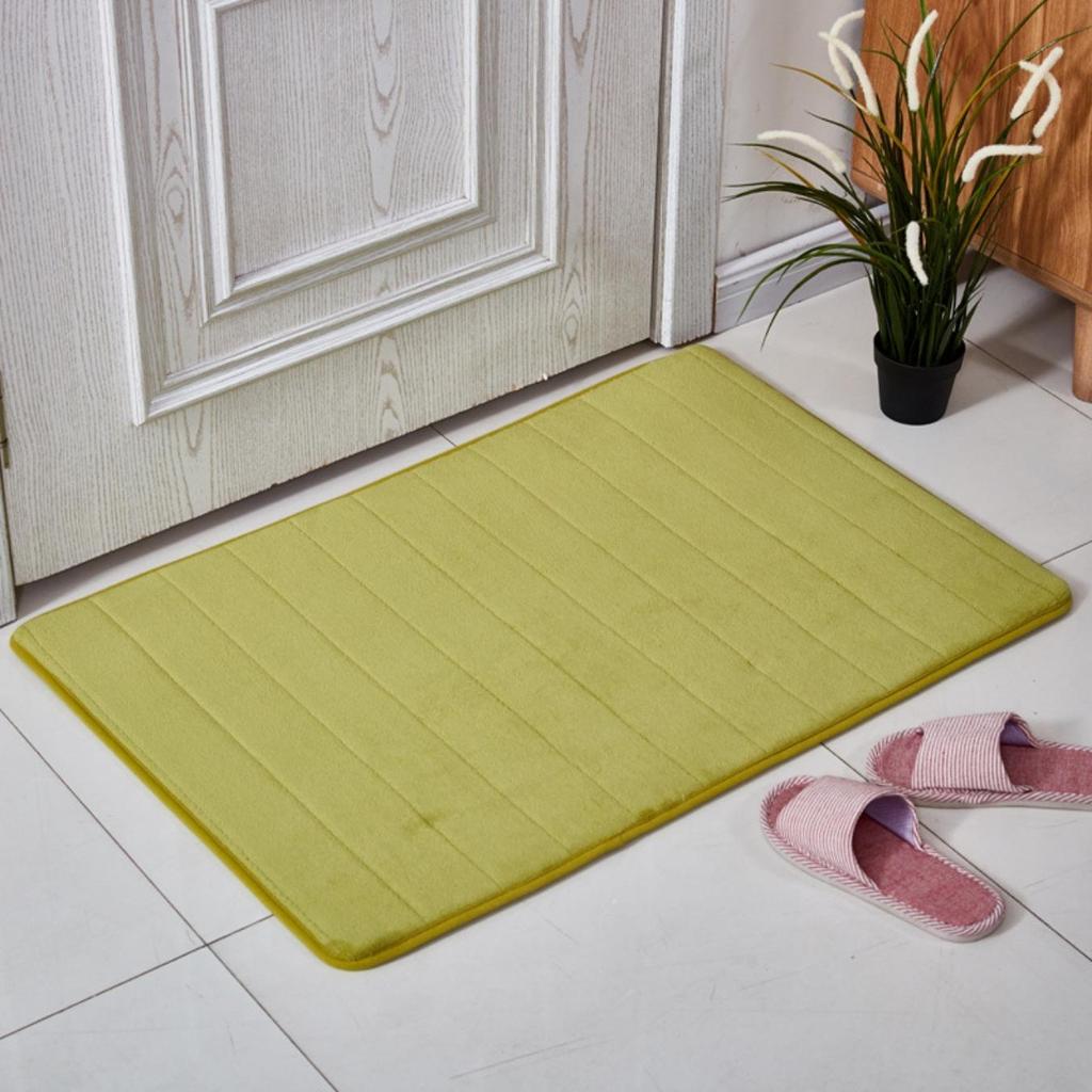 Coral Fleece Stripes Engraving Bathroom Mat Bath Non-slip Carpets In Wash Basin Bathtub Side Floor Rug Shower Room Doormat Memory Foam 3D Pad