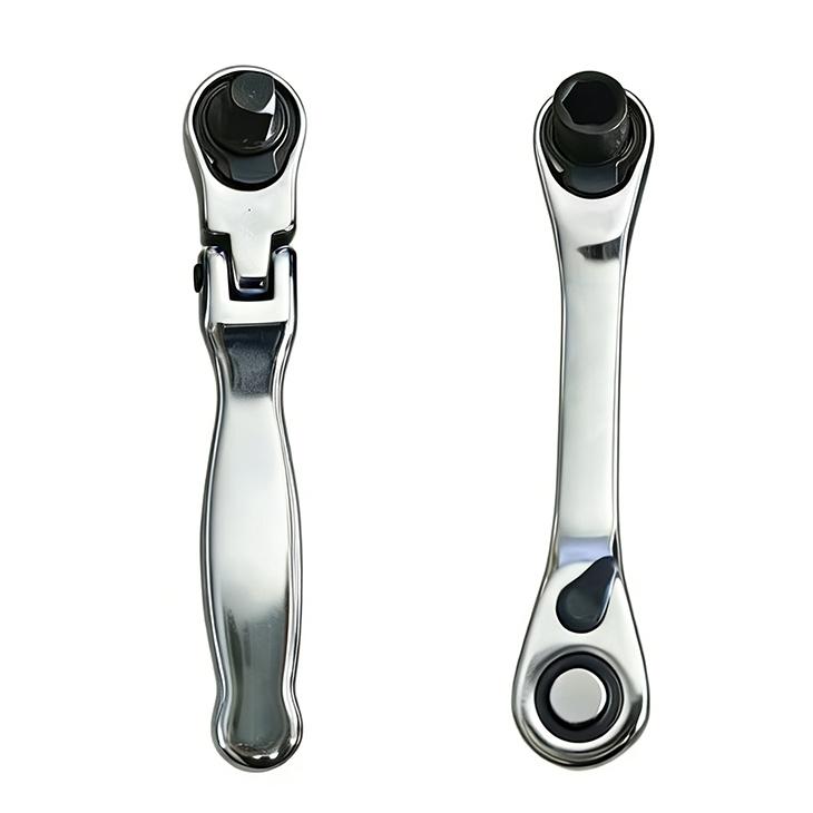 2 Pieces 72 Teeth Mini Ratchet Wrench Toughbuilt Swivel Socket Wrench Spanner for 1/4 "Drive Sleeve Automotive Mini Repair Tools