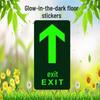 Safety Exit PVC Luminous Floor Sticker - Caution Slippery Steps & Fire Sign