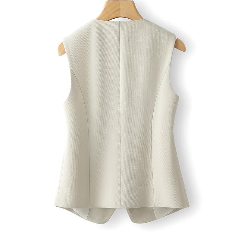 Si Bai She Women's Slim-Fit V-Neck Single-Breasted Suit Vest