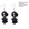 Halloween Witch Earrings Earrings, Gothic Drop Lightweight Acrylic Pendant Anti-rust Alloy for Women Girls Day of The Dead Accessories Retro