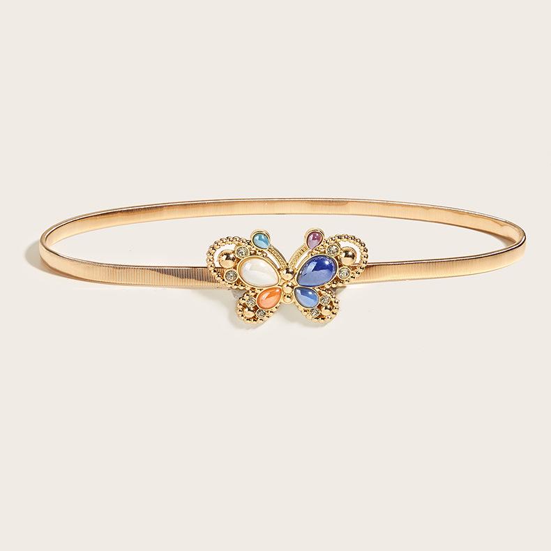 

Металлический пружинный пояс Женское платье Рубашка Свитер Эластичный Эластичная цепочка на талию Пояс