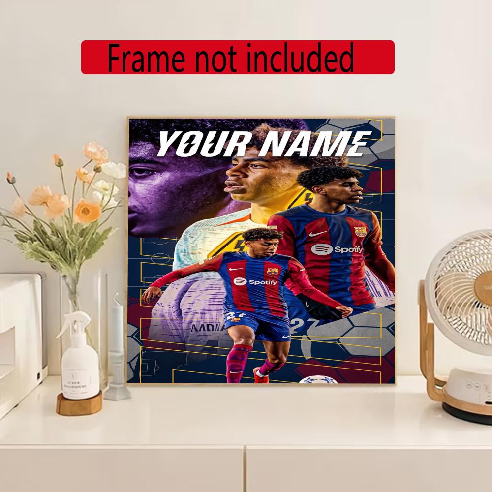 Lamin Yamal Customize Your Name Diamond Painting Round Diamond Rhinestones Mosaic Diamond Embroidery Wall Paintings Rhinestones Gift Frameless