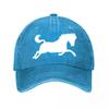 Horse Embroidered Washed Cotton Baseball Cap Washed Baseball Cap