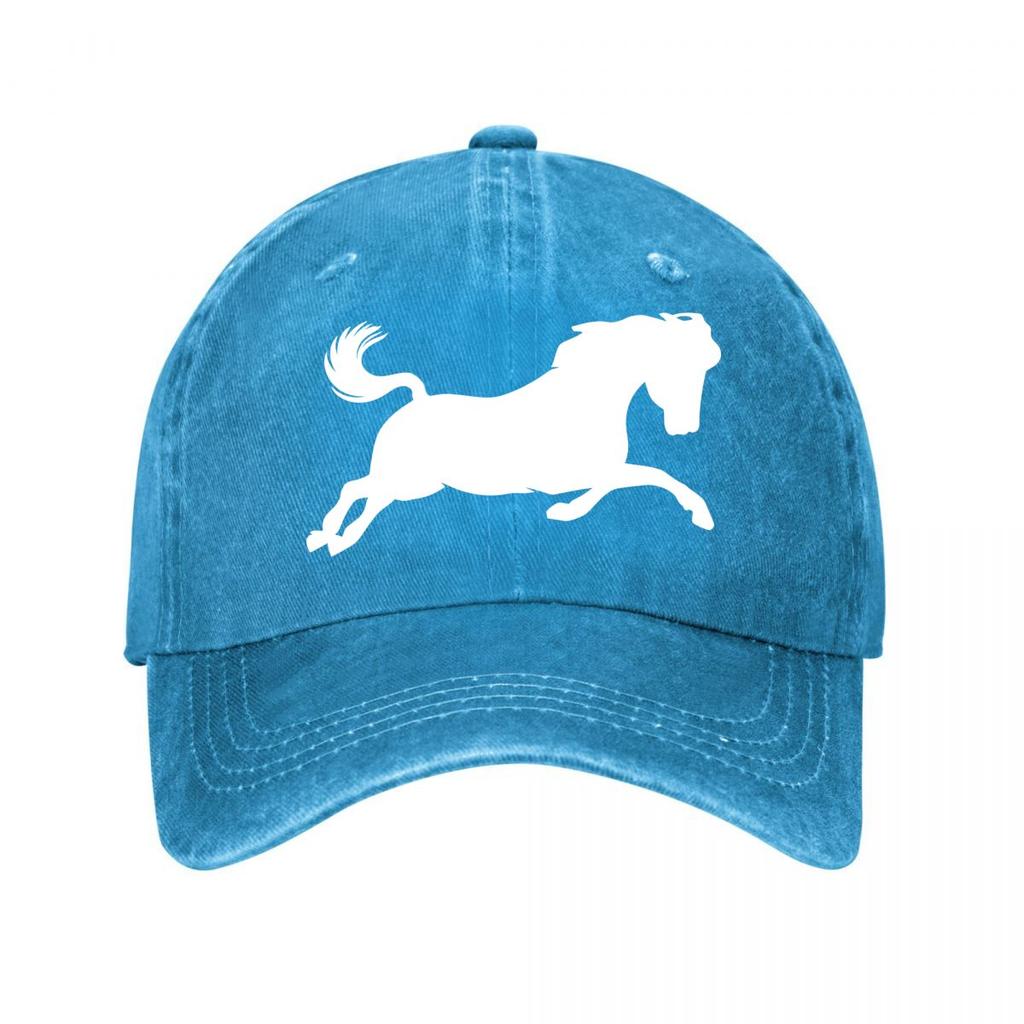 Horse Embroidered Washed Cotton Baseball Cap Washed Baseball Cap