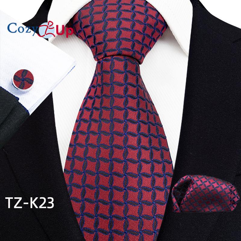 Cozy Up Three-piece Set Paisley Fashion Business Men's Tie Includes Tie Cufflinks Handkerchief