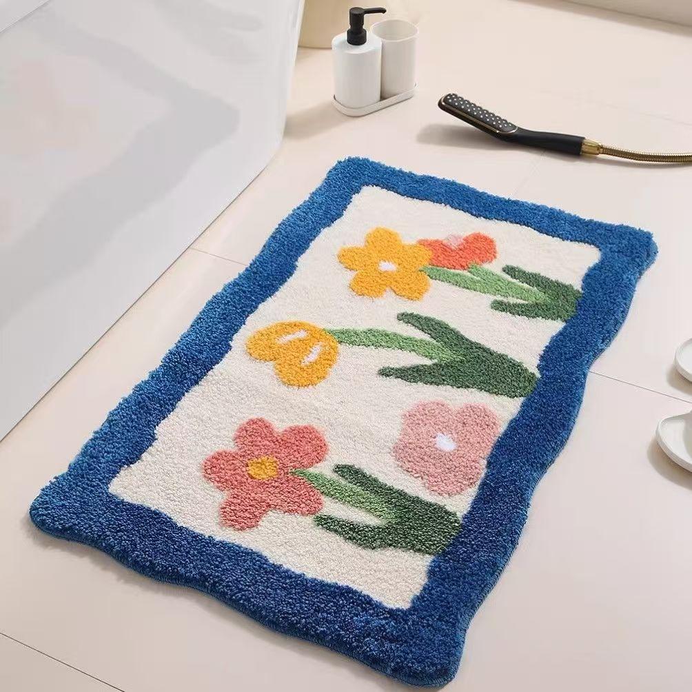 Imitation cashmere bathroom floor mat toilet toilet toilet door absorbent foot mat household quick-drying carpet