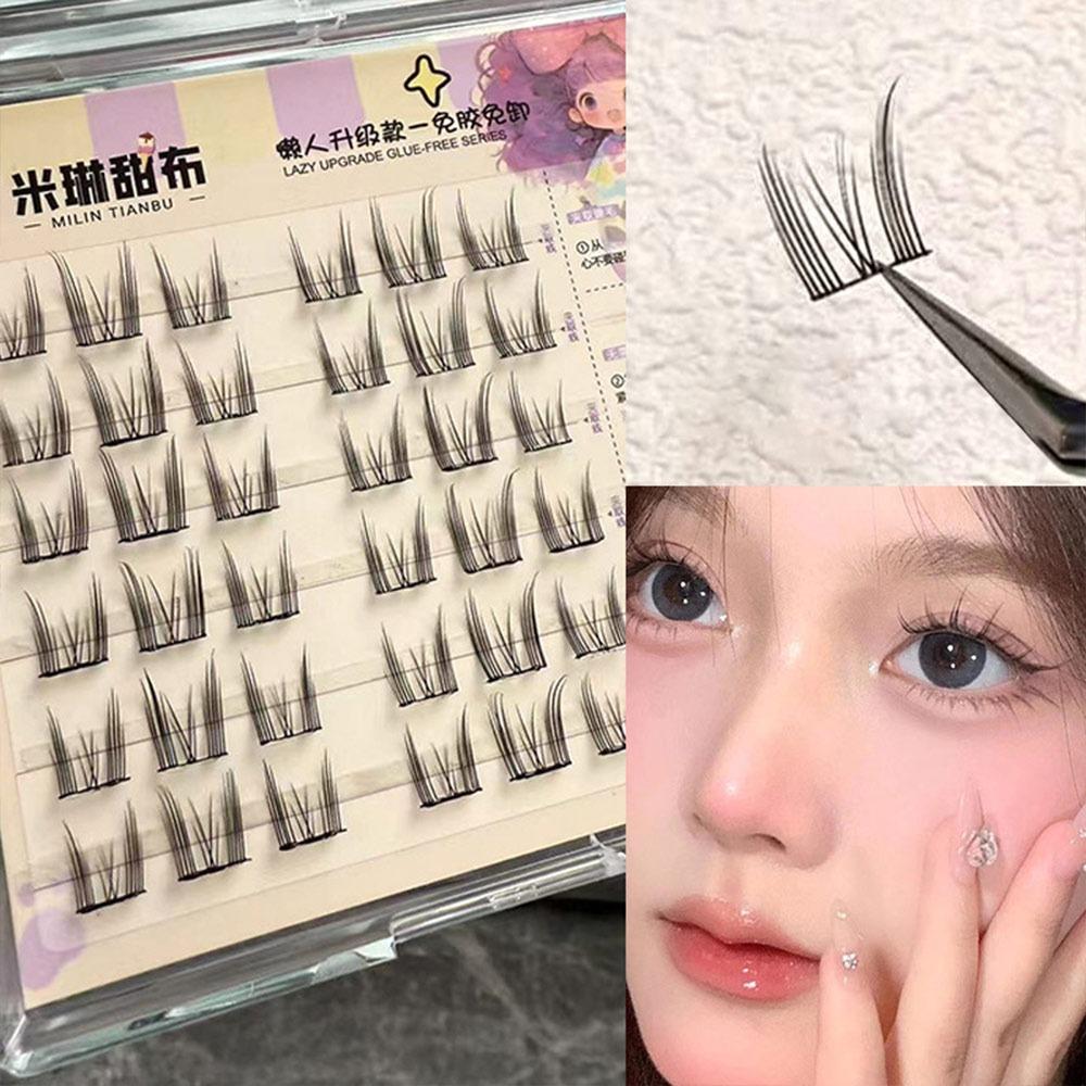 With Jelly Glue Strips Self-Adhesive Eyelashes Glue Free Manga Lashes Popular False Eyelashes Girl