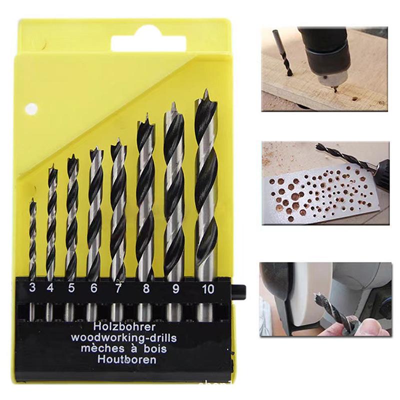 5/8Pcs Electric Drill Bit Drilling Twist Drill Tool 3-10Mm Three Pointed Woodworking Drill Dc Branch Drill Drilling