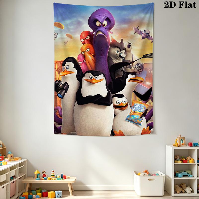Brave Penguin Pattern Home Decor Tapestry, Wall Hanging, Decorative RV Wall Cloth.ZGT0914433