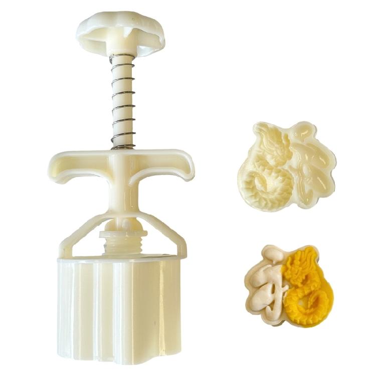 

Dragon Pattern Moon Cake Mold Pastry Tool Hand Press Cookie Dessert Cutter Bakings Tool for MidAutumn Festival Easy Use 1