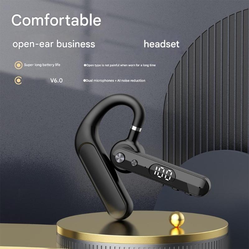 Bluetooth-compatible Headsets With Digitals Display And Silents Button For Clear Calls And Long Battery Lifes