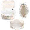 Cute Makeup Bag for Women(3 Pcs), Quilted Floral Coquette Aesthetic Make Up Bags, Travel Cosmetic Bags Toiletry Organizer Bag(Pink Flower)