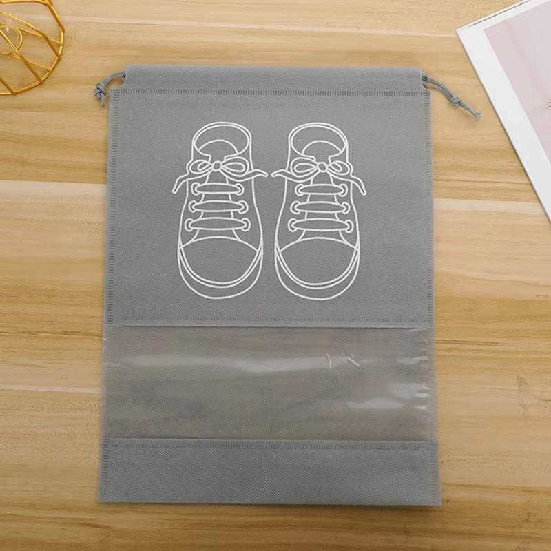 10Pcs Shoes Storage Bag Organizer Bags Non-woven Travel Portable Closet Bag Waterproof Pocket Clothing Tranparent Hanging Bag