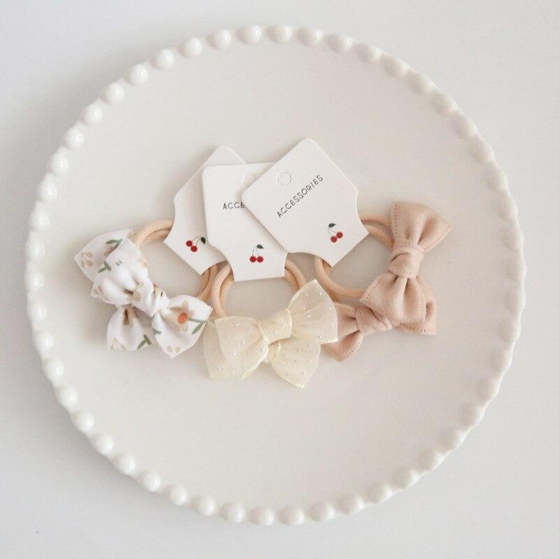 

Ретро комплект повязок для волос для маленьких девочек с бантом, эластичная веревка для волос, 6 шт., милые и милые аксессуары для волос принцессы в европейском стиле