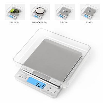 500G/0.01G 3KG/0.1G Digital Scale Electronic Scale Precision Weight Scale Kitchen Diamond Jewelry Weighing Scale With 2 Trays